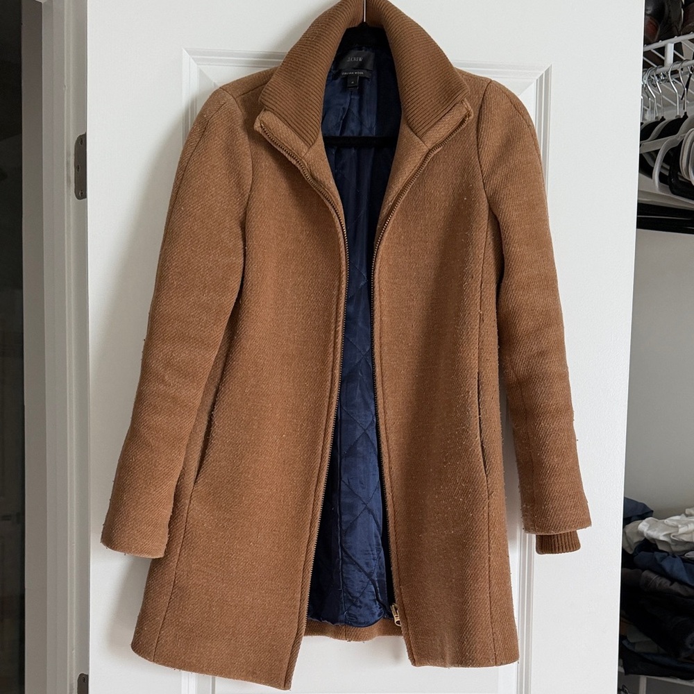 Elegant J Crew Brown Italian Wool Women's Coat